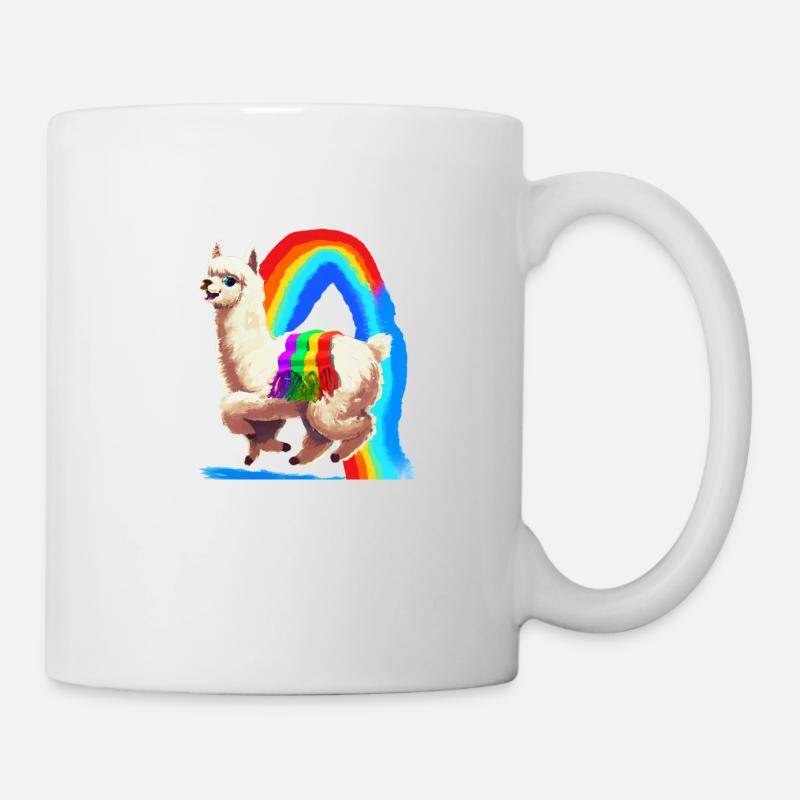 Rainbow Alpaca - Mug - white