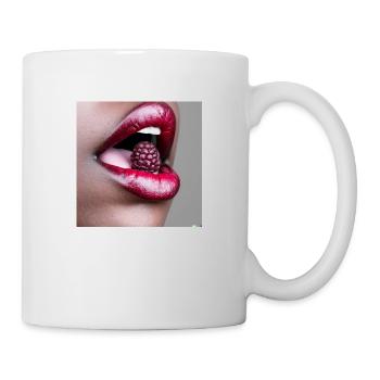 Bouche d’une femme aux lèvres rouges @ Markus - Mug blanc - blanc - Droite
