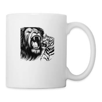 Löwe & Tiger - Tasse - Weiß - Rechts
