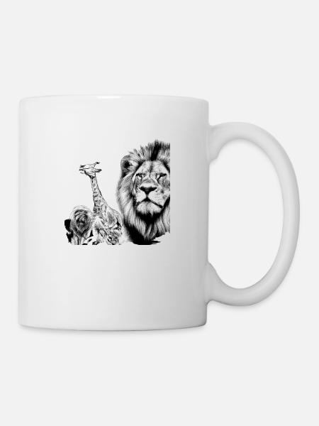 Löwe Afrika - Tasse - Weiß