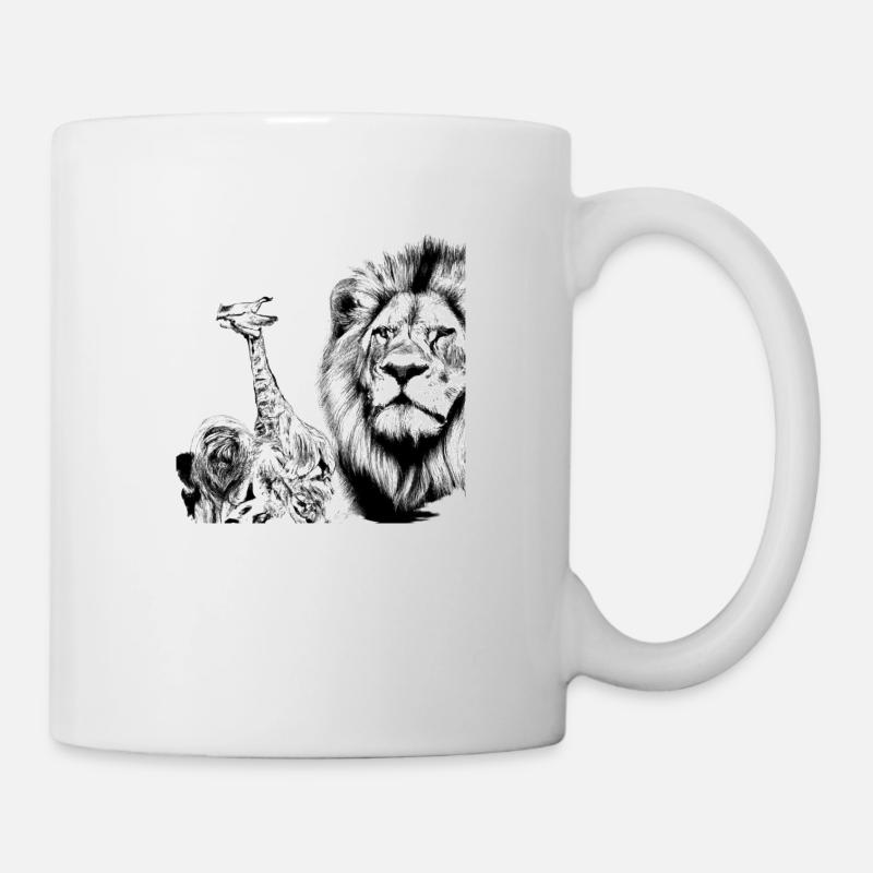 Löwe Afrika - Tasse - Weiß