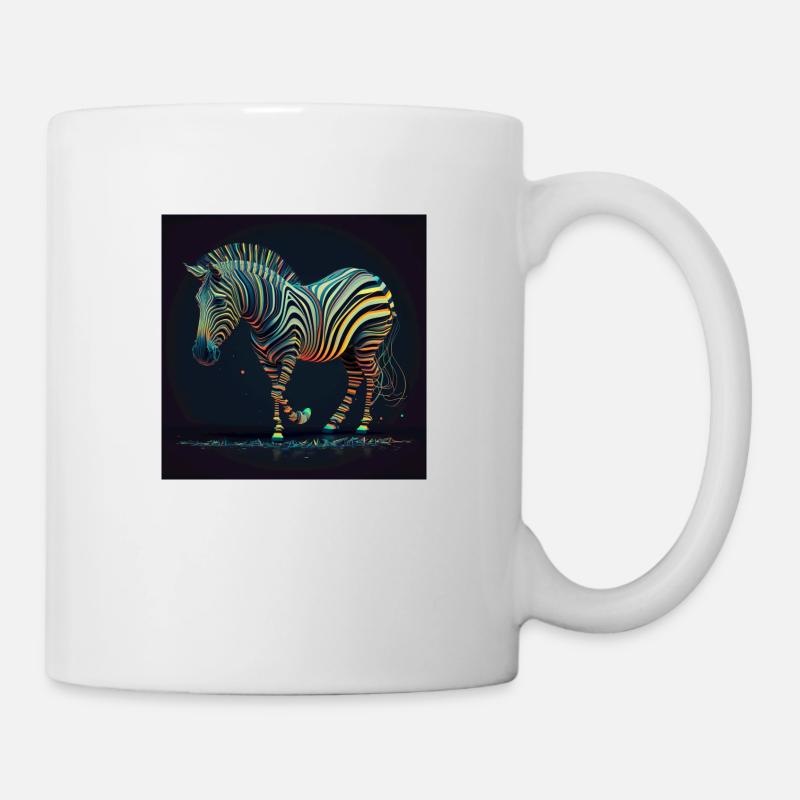 Zèbre coloré, design unique - Mug blanc - blanc
