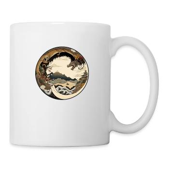 Nr. 2: Kanagawa Ukyio-e im japanischen Drachenstil - Tasse - Weiß - Rechts