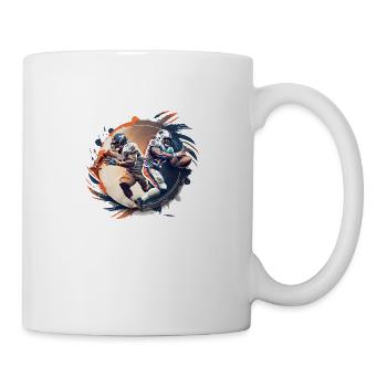 American Football - Spieler - Logo - Touchdown - Tasse - Weiß - Rechts