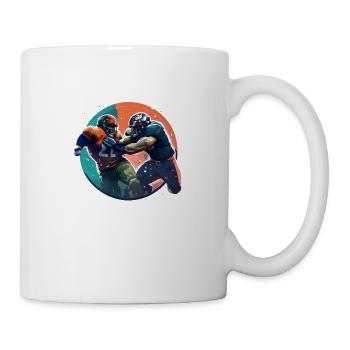 American Football - Spieler - Logo - Touchdown - Tasse - Weiß - Rechts
