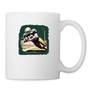 American Football - Spieler - Logo - Touchdown - Tasse - Weiß - Rechts