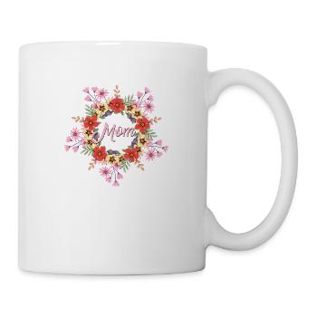 Maman - avec des fleurs - Mug blanc - blanc - Droite