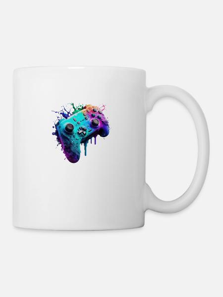 Neon Gaming Controller / Kontroller - Tasse - Weiß