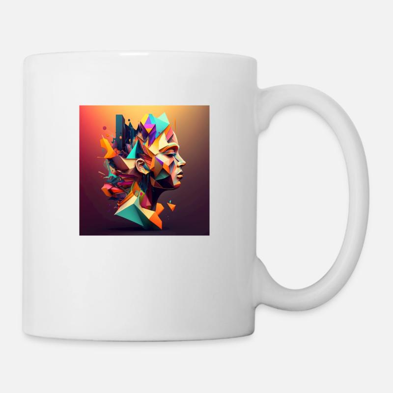 Buntes Gesicht - Tasse - Weiß