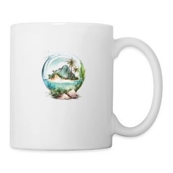 Île tropicale dans un orbe de cristal - Mug blanc - blanc - Droite