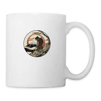 Nr. 8 : Japanischer Art Samurai Fighter Ukiyo_e Stil - Tasse - Weiß - Rechts