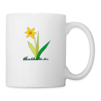 Jonquille aux fleurs printanières - Mug blanc - blanc - Droite