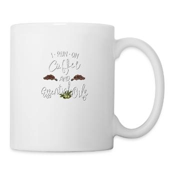 I Run On Coffee & Essential Oils OlivenÖl Kaffee - Tasse - Weiß - Rechts