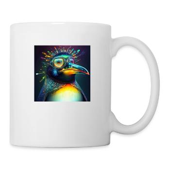 Colored penguin with glasses, unique design - Mug - white - Right