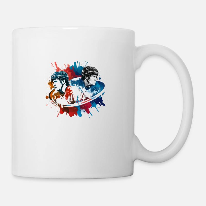 Ice Hockey - Spieler - Logo - Tasse - Weiß