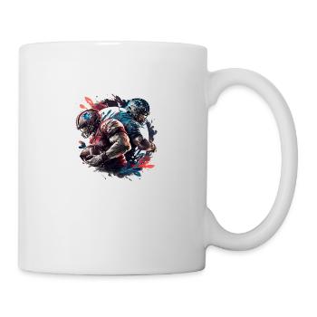 American Football - Spieler - Logo - Touchdown - Tasse - Weiß - Rechts
