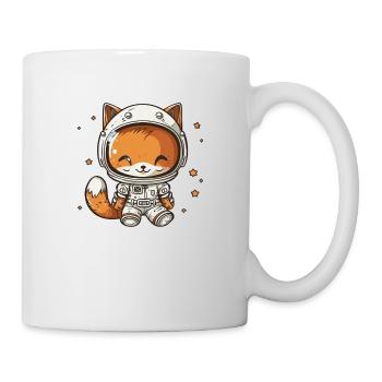 Kawaii Cute Happy Astronaut Fox - Mug - white - Right