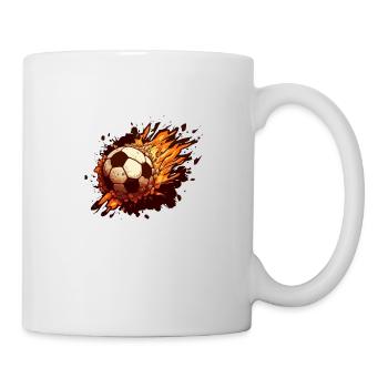 Fußball in Flammen - Tasse - Weiß - Rechts