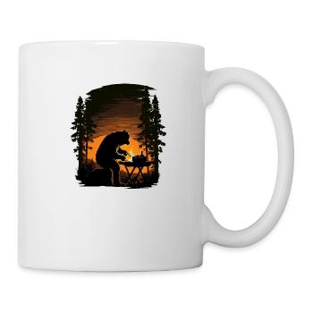 The bear on the barbecue - Mug - white - Right
