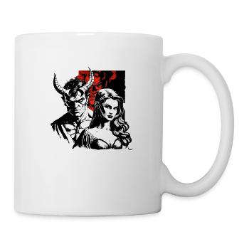 Der Teufel und die Hexe - Tasse - Weiß - Rechts