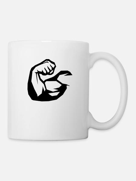 muskeln bizeps - Tasse - Weiß