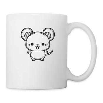 Kawaii mignon souris heureuse - Mug blanc - blanc - Droite