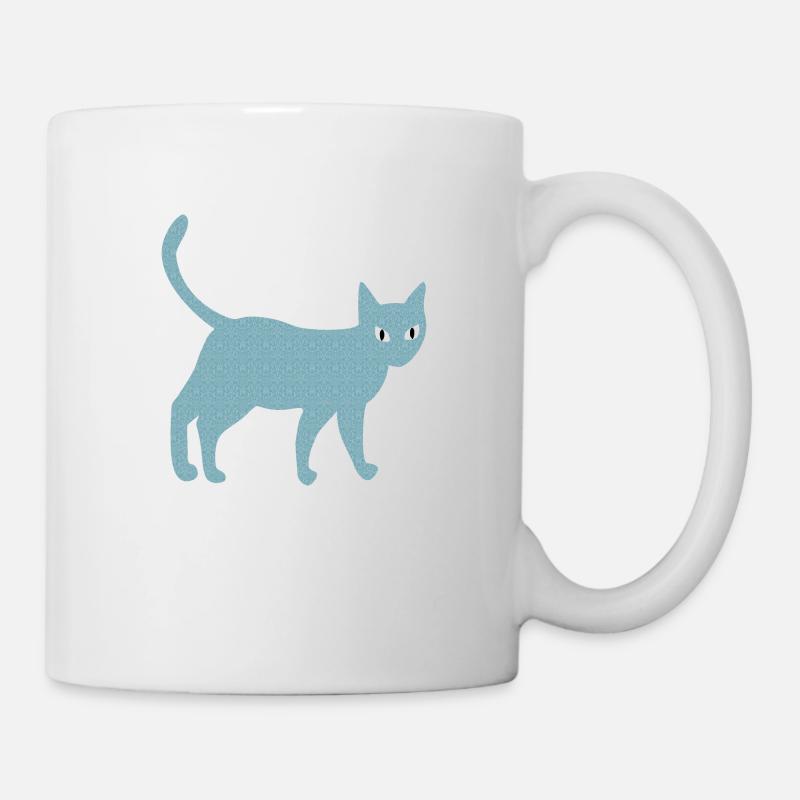 Cat with vintage pattern - Mug - white