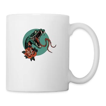 serpent rose fleur vipere cobra langue 403 A - Mug blanc - blanc - Droite