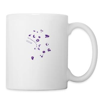 Totenkopf mit weißem und lila indischem Kopfschmuck - Tasse - Weiß - Rechts