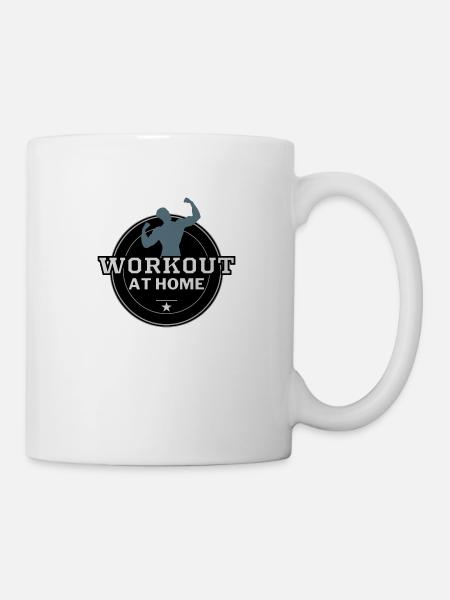 Man biceps workout at home - Mug - white