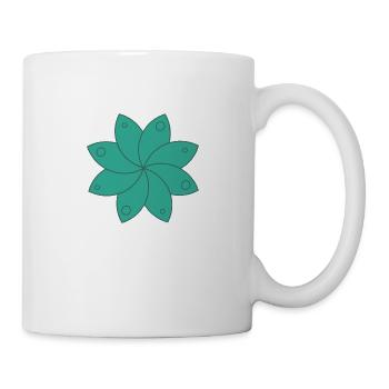 Fleur géométrique verte - Mug blanc - blanc - Droite