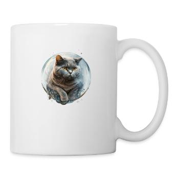 Cute Cat Britisch Kurzhaar Space Art - Tasse - Weiß - Rechts