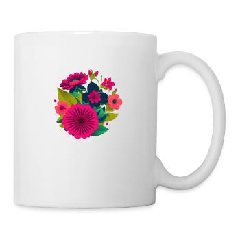 Bouquet de fleurs - Mug blanc - blanc - Droite