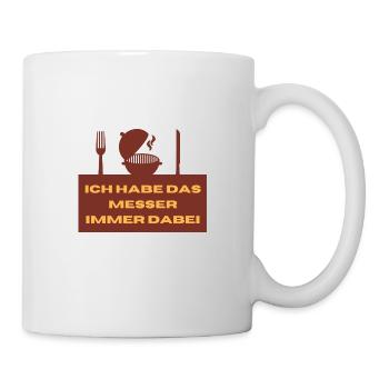 Liebe für Essen / Grillen / BBQ - Tasse - Weiß - Rechts