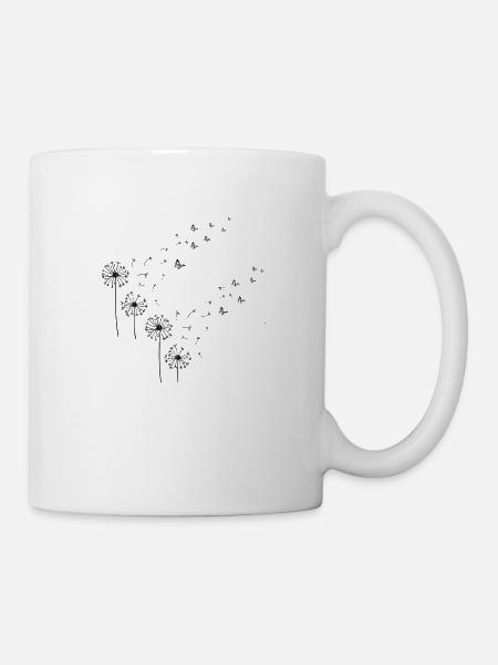Schmetterlingsblumen - Tasse - Weiß