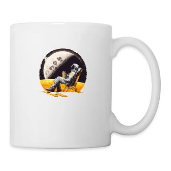 Un astronaute se cool avec de la bière sur une planète extraterrestre - Mug blanc - blanc - Droite