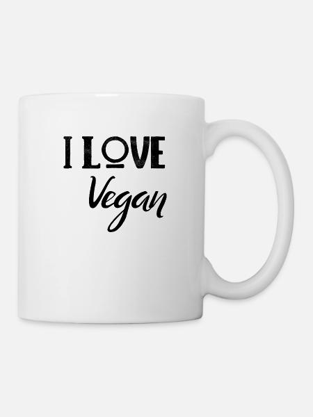 Ich liebe vegan - Tasse - Weiß