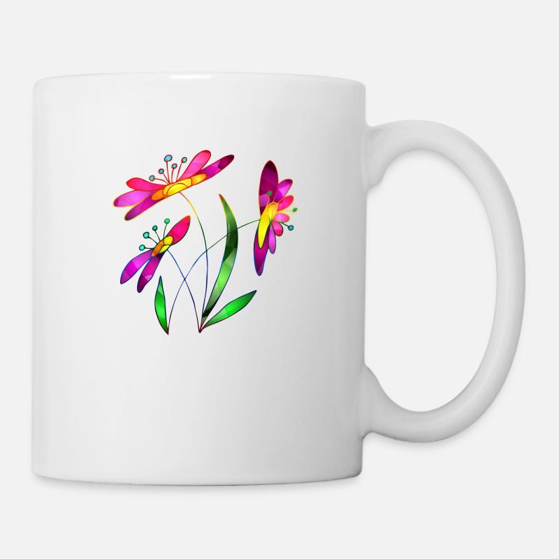 Blumen - Tasse - Weiß