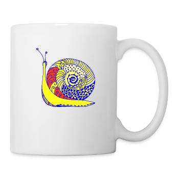 Schnecke - Tasse - Weiß - Rechts