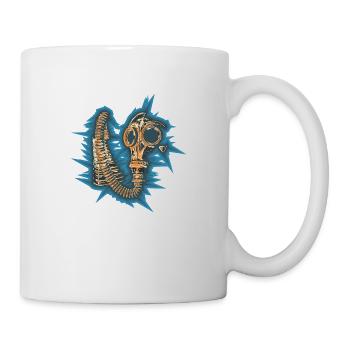 Gasmask Spikey Hintergrund - Tasse - Weiß - Rechts