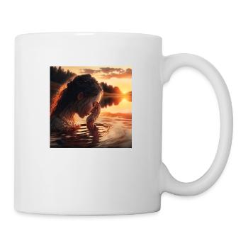 Foto einer badenden Frau - Tasse - Weiß - Rechts