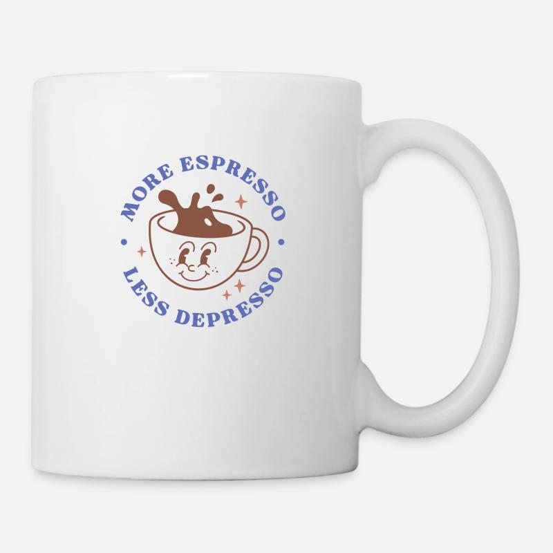 More Espresso Less Depresso - Tasse - Weiß