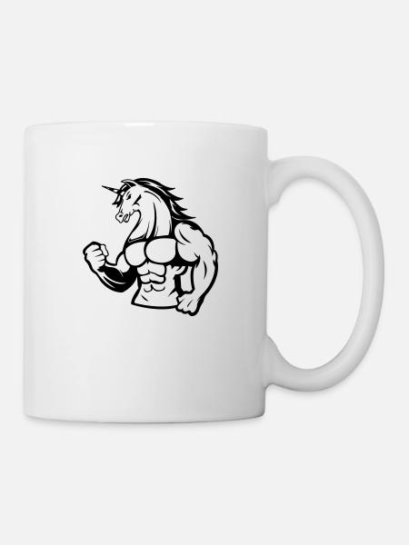 strong unicorn - Tasse - Weiß