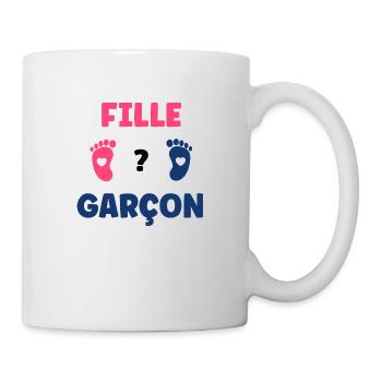 annonce grossesse fille ou garçon annonce bébé - Mug blanc - blanc - Droite