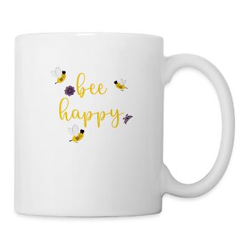 bee happy - Tasse - Weiß - Rechts