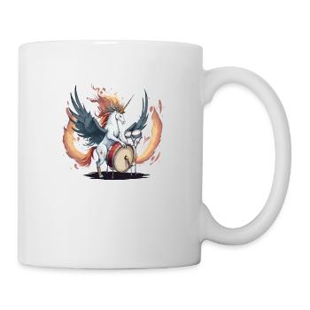 Unicorn on drums - Mug - white - Right