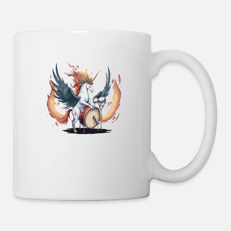 Licorne à la batterie - Mug blanc - blanc