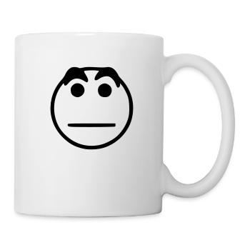 Emoji Skizze neutral schwarz - Tasse - Weiß - Rechts