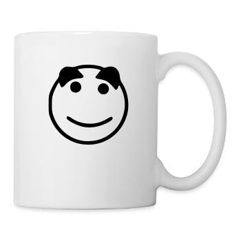 Emoji sketch happy black - Mug blanc - blanc - Droite