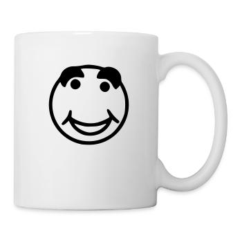 Emoji sketch happy black - Mug blanc - blanc - Droite